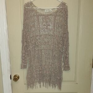 Cato Taupe Lace Knit Top
